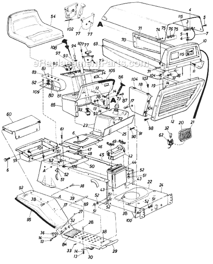 Page L Diagram and Parts List for 136-655-705 1986 MTD Lawn Tractor