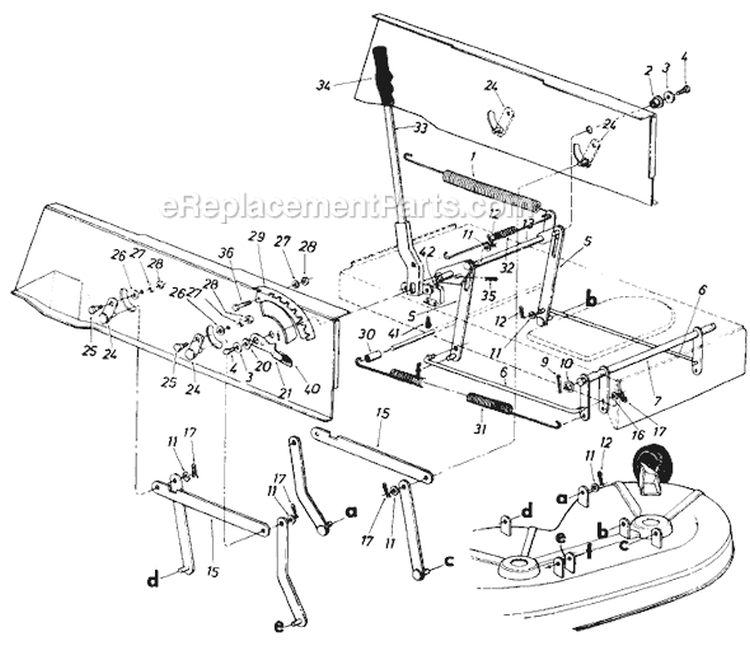 Page J Diagram and Parts List for 139-696-000 1986 MTD Lawn Tractor