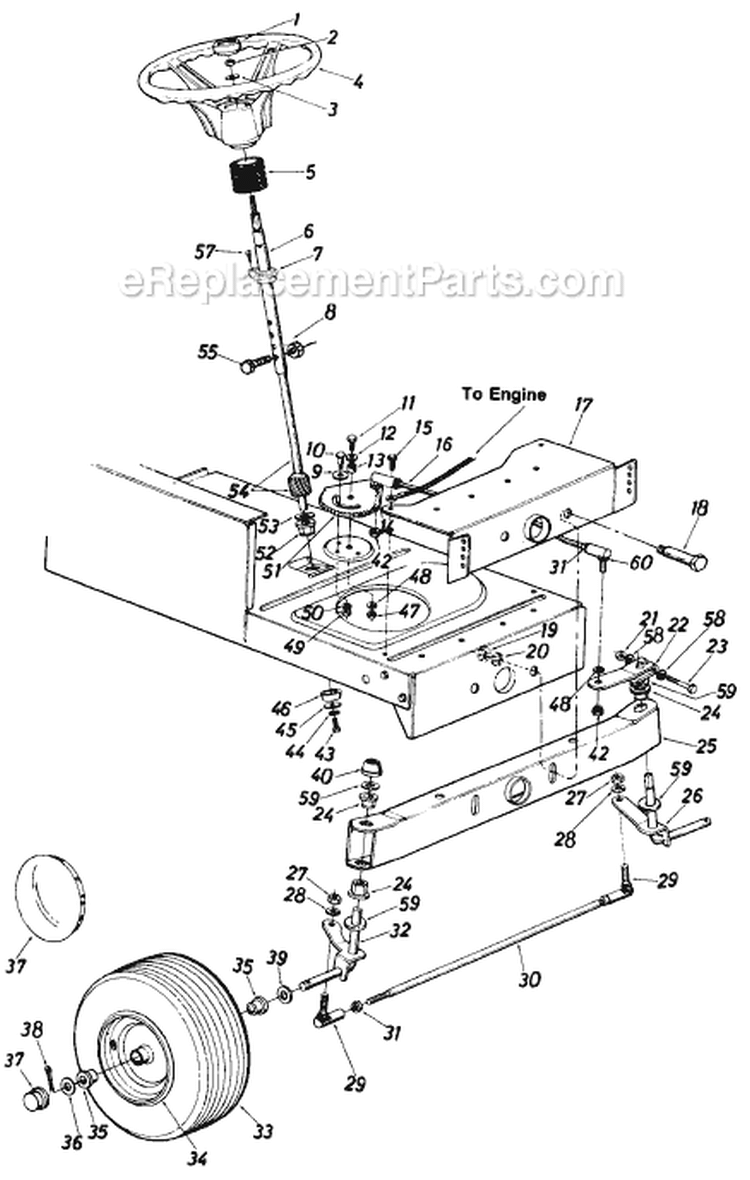 Page H Diagram and Parts List for 136-704-000 1986 MTD Lawn Tractor