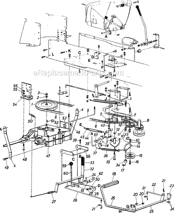 Page B Diagram and Parts List for 136-728-730 1986 MTD Lawn Tractor