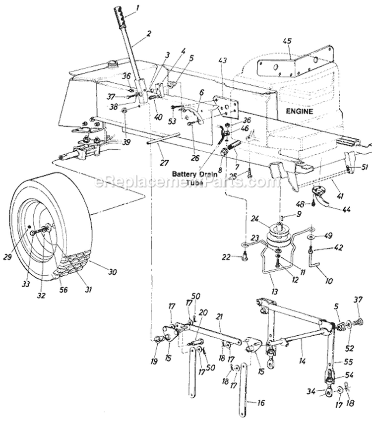 Page D Diagram and Parts List for 136-738-929 1986 MTD Lawn Tractor