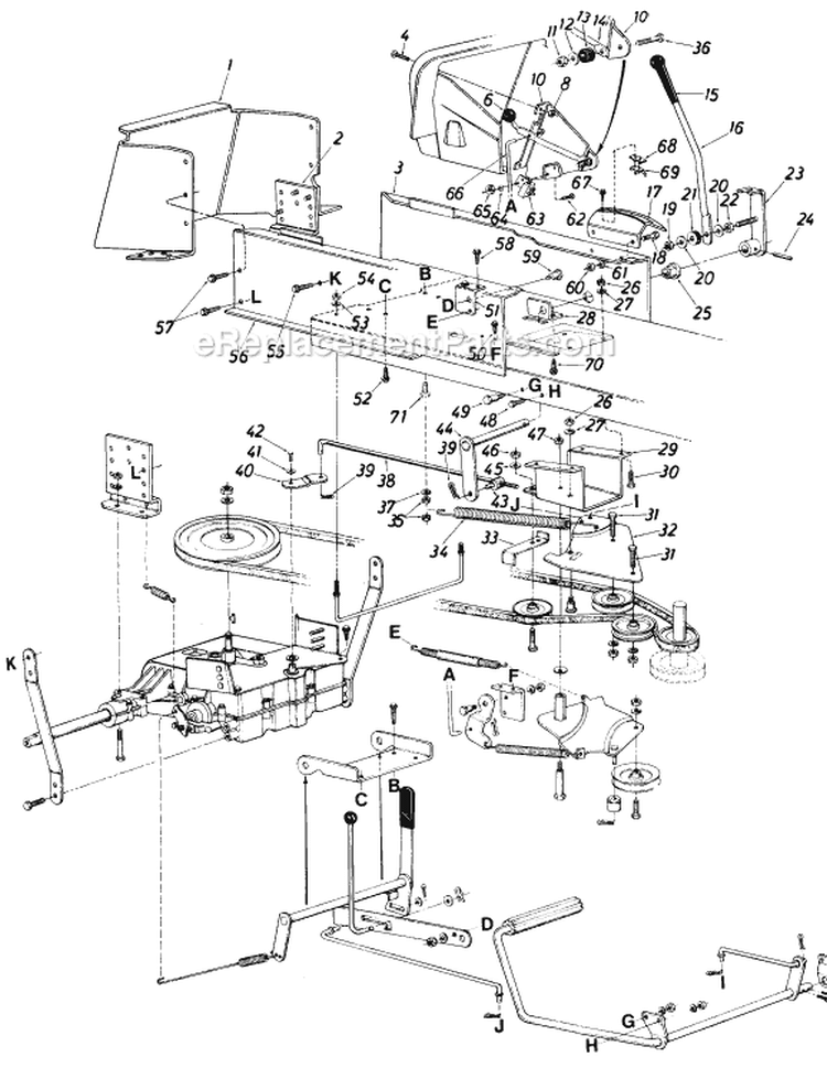 Page B Diagram and Parts List for 136-742-205 1986 MTD Lawn Tractor