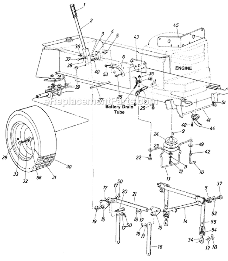 Page F Diagram and Parts List for 136-747-145 1986 MTD Lawn Tractor