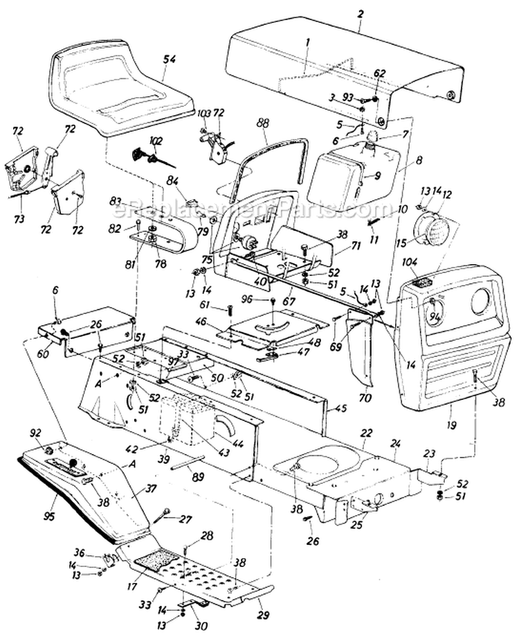 Page C Diagram and Parts List for 13607-7 1987 MTD Lawn Tractor