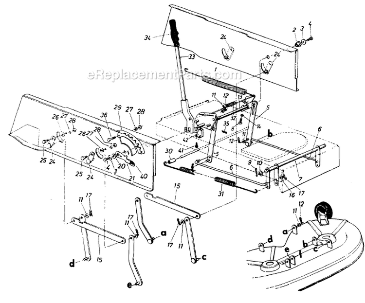 Page G Diagram and Parts List for 13607-7 1987 MTD Lawn Tractor