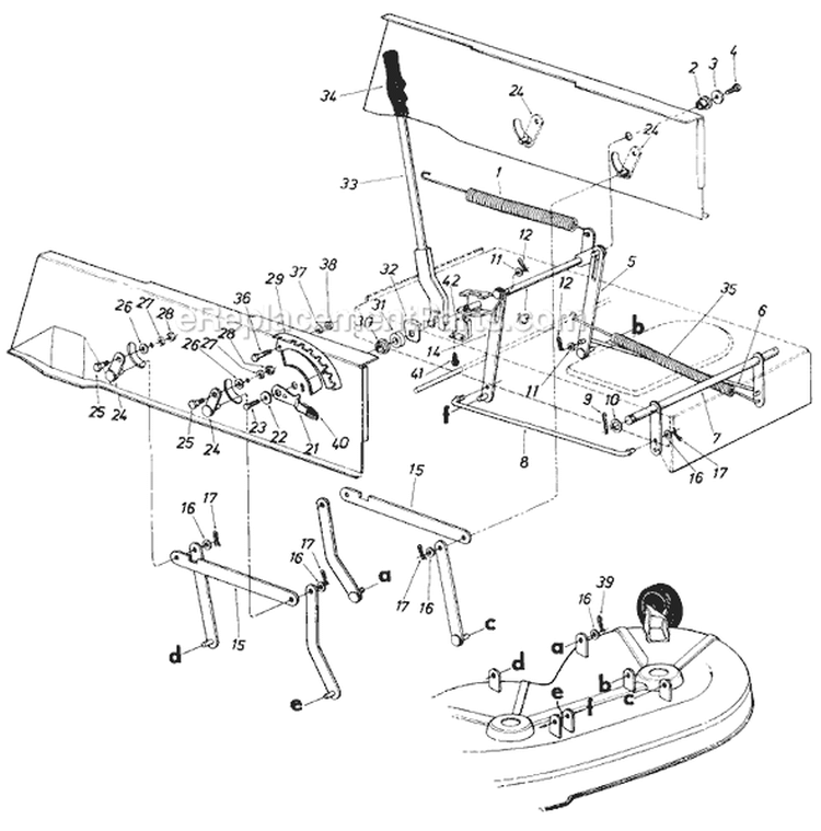 Page F Diagram and Parts List for 13611S 1985 MTD Lawn Tractor