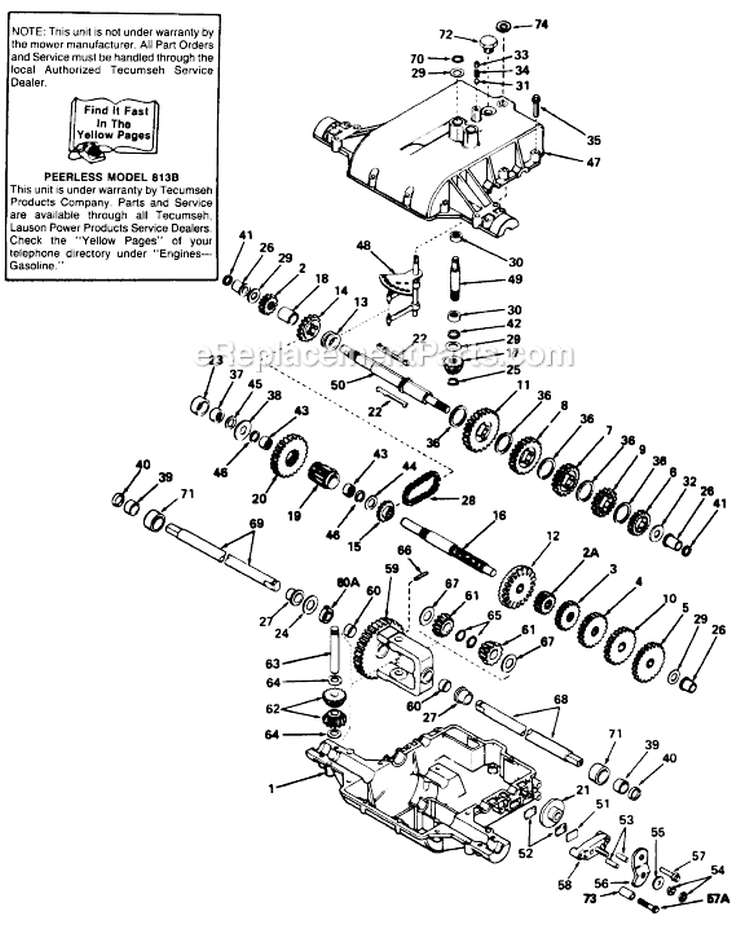 Page D Diagram and Parts List for 13618C 1986 MTD Lawn Tractor