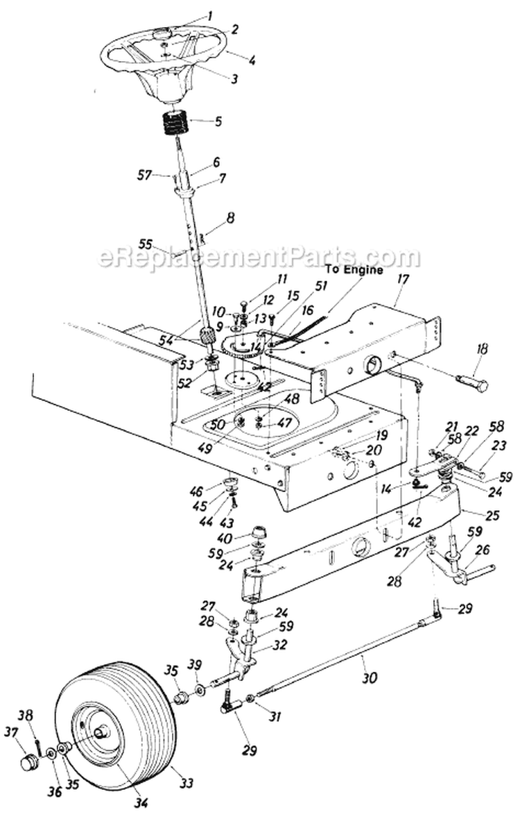 Page D Diagram and Parts List for 13618S 1985 MTD Lawn Tractor