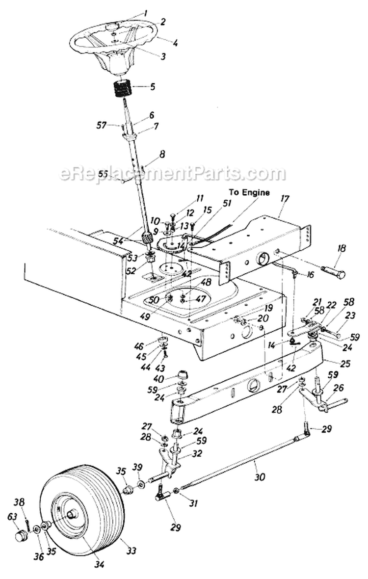 Page D Diagram and Parts List for 13619S 1985 MTD Lawn Tractor