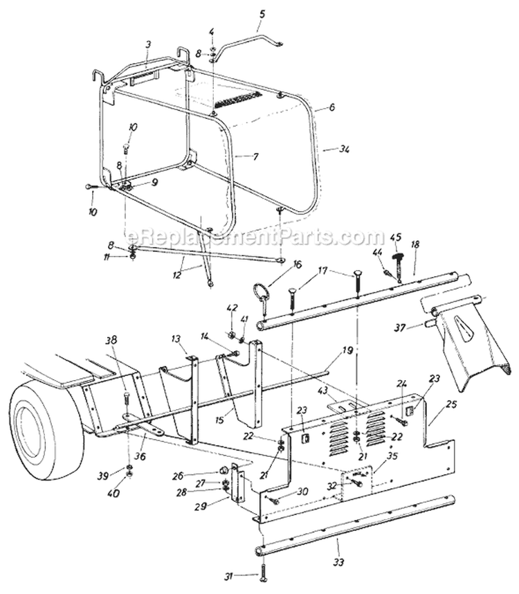Page F Diagram and Parts List for 13619S 1985 MTD Lawn Tractor