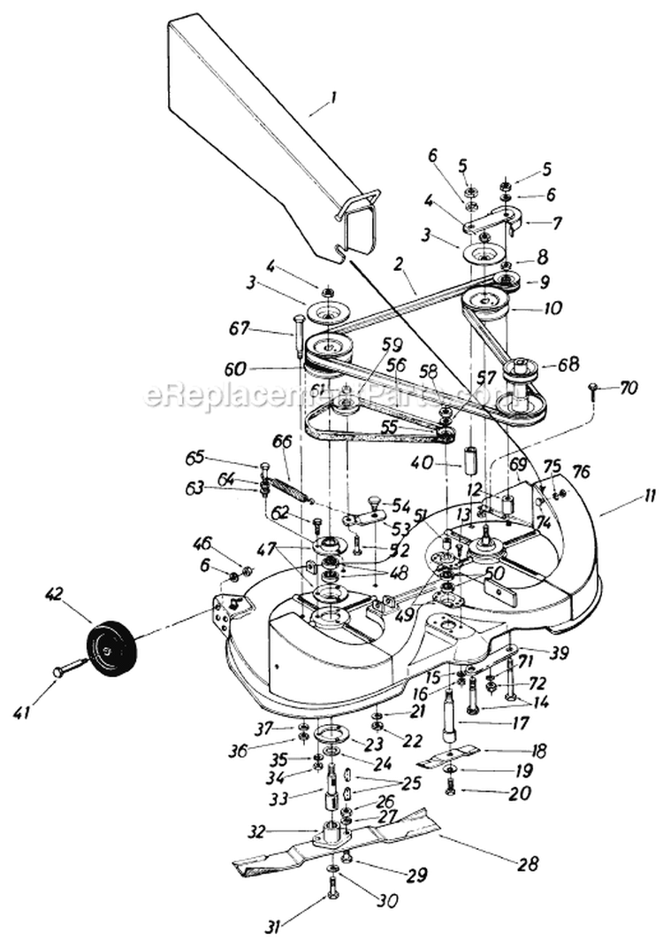 Page G Diagram and Parts List for 13619S 1985 MTD Lawn Tractor