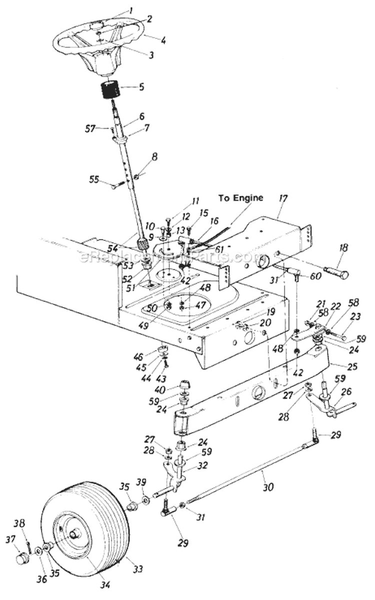 Page C Diagram and Parts List for 13637-8 1988 MTD Lawn Tractor