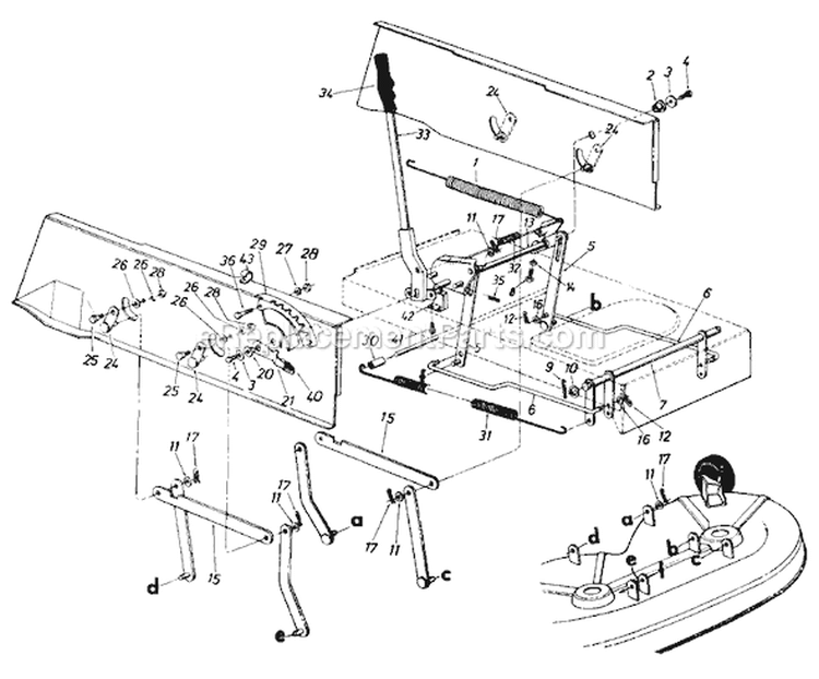 Page F Diagram and Parts List for 13637-9 1989 MTD Lawn Tractor