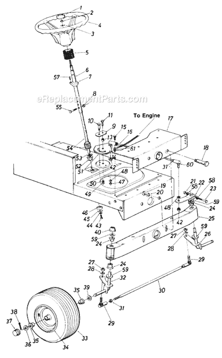 Page G Diagram and Parts List for 13637-9 1989 MTD Lawn Tractor
