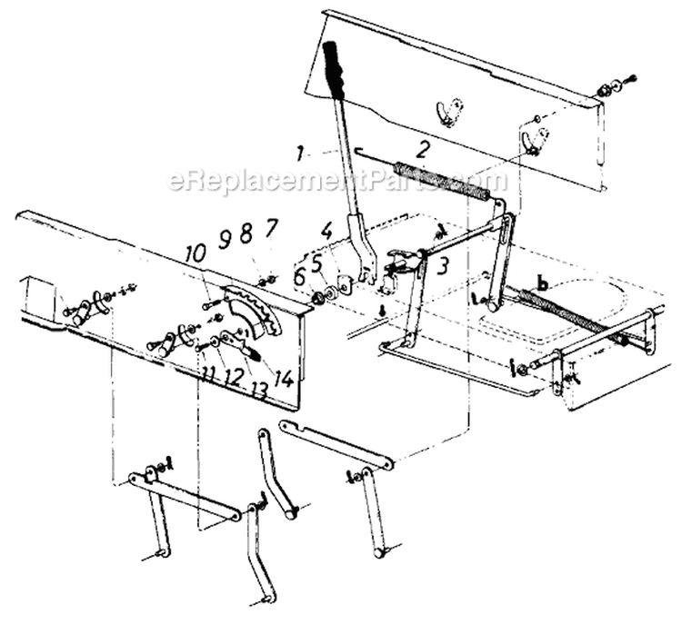 Page F Diagram and Parts List for 13648C 1986 MTD Lawn Tractor