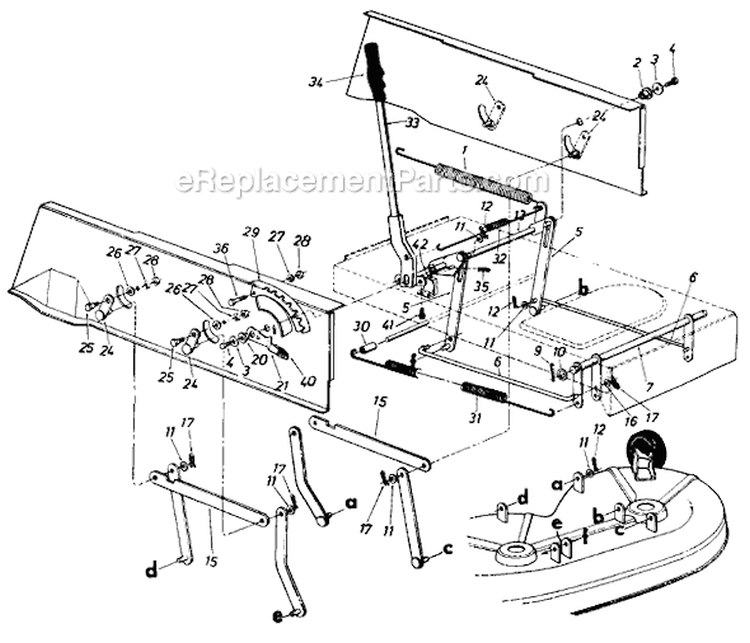 Page C Diagram and Parts List for 13649C 1986 MTD Lawn Tractor