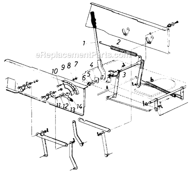 Page H Diagram and Parts List for 13649C 1986 MTD Lawn Tractor