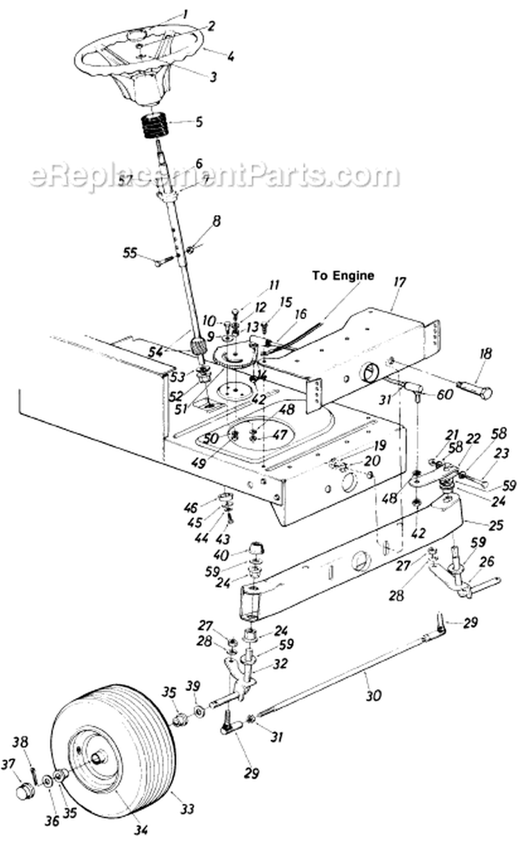 Page G Diagram and Parts List for 13655-7 1987 MTD Lawn Tractor