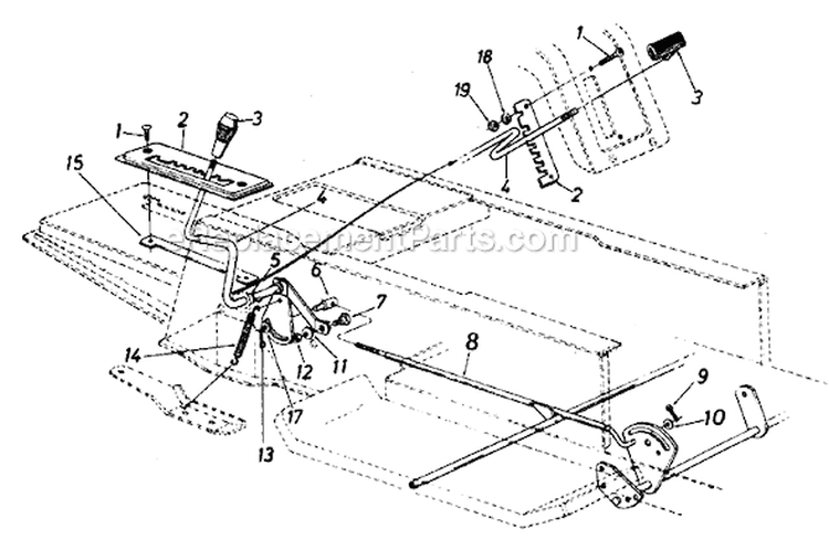 Page E Diagram and Parts List for 13665-8 1988 MTD Lawn Tractor