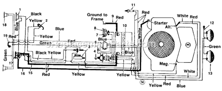 Page B Diagram and Parts List for 13665-7 1988 MTD Lawn Tractor