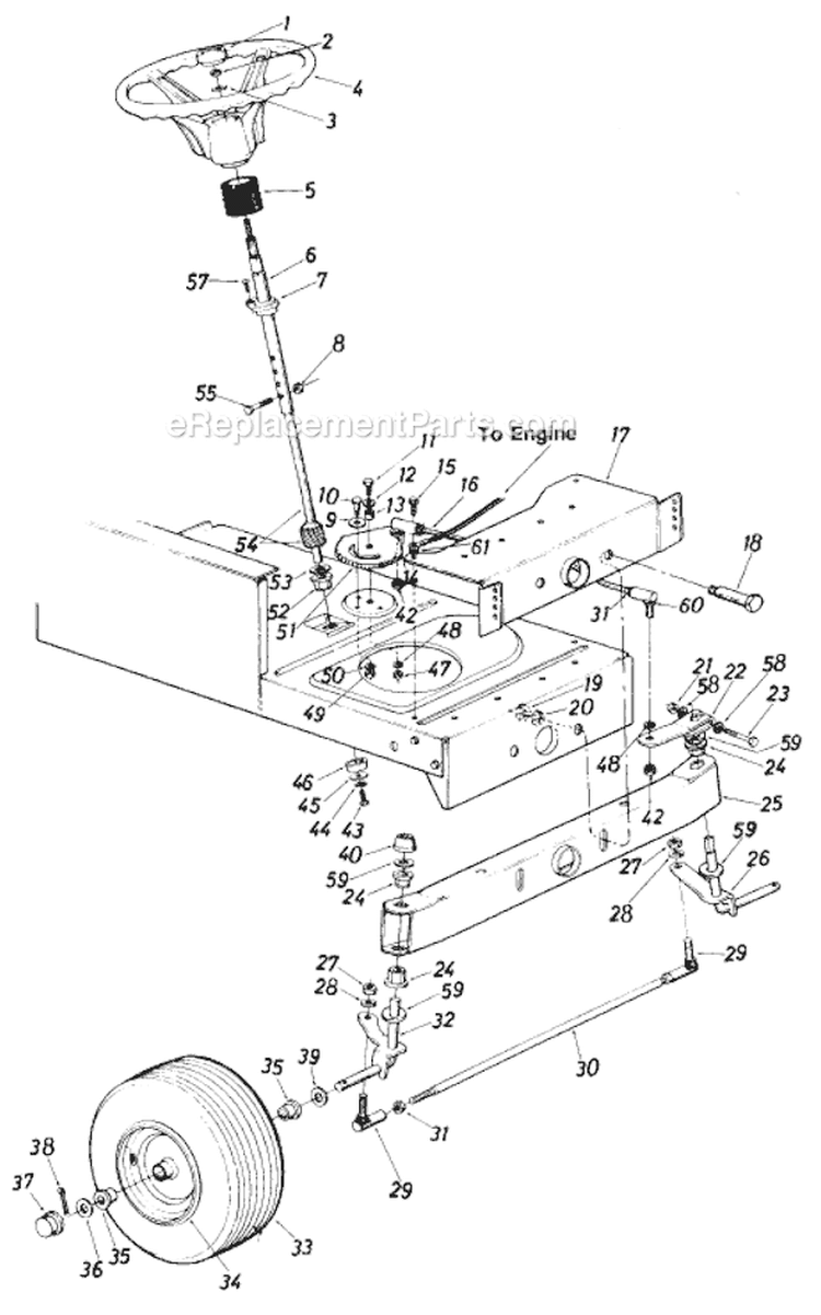 Page E Diagram and Parts List for 13665-7 1988 MTD Lawn Tractor