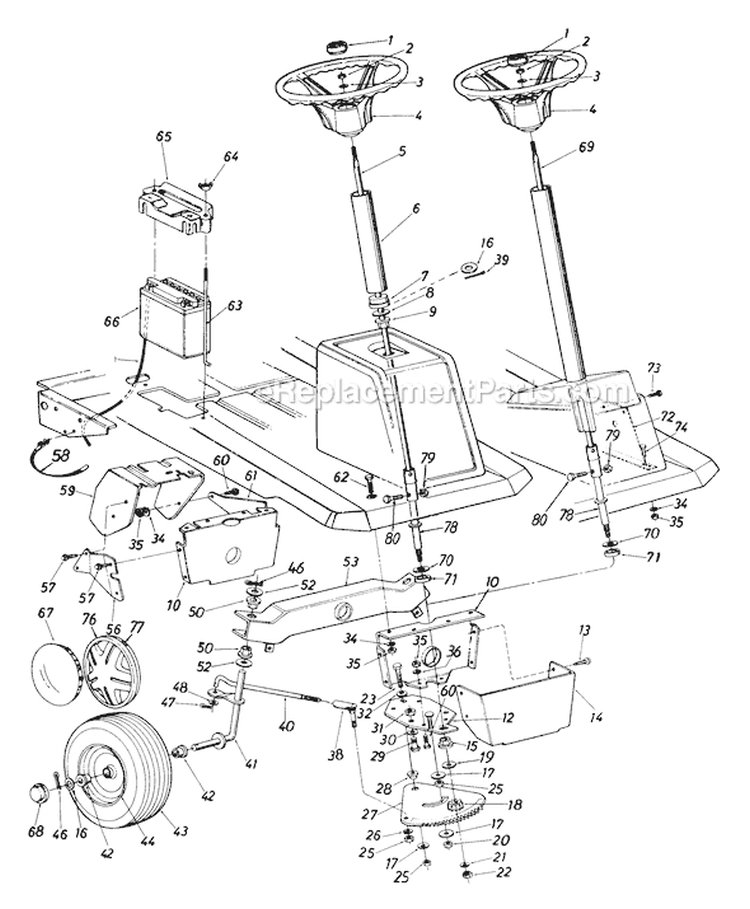 Page E Diagram and Parts List for 136B560B977 1996 MTD Lawn Tractor