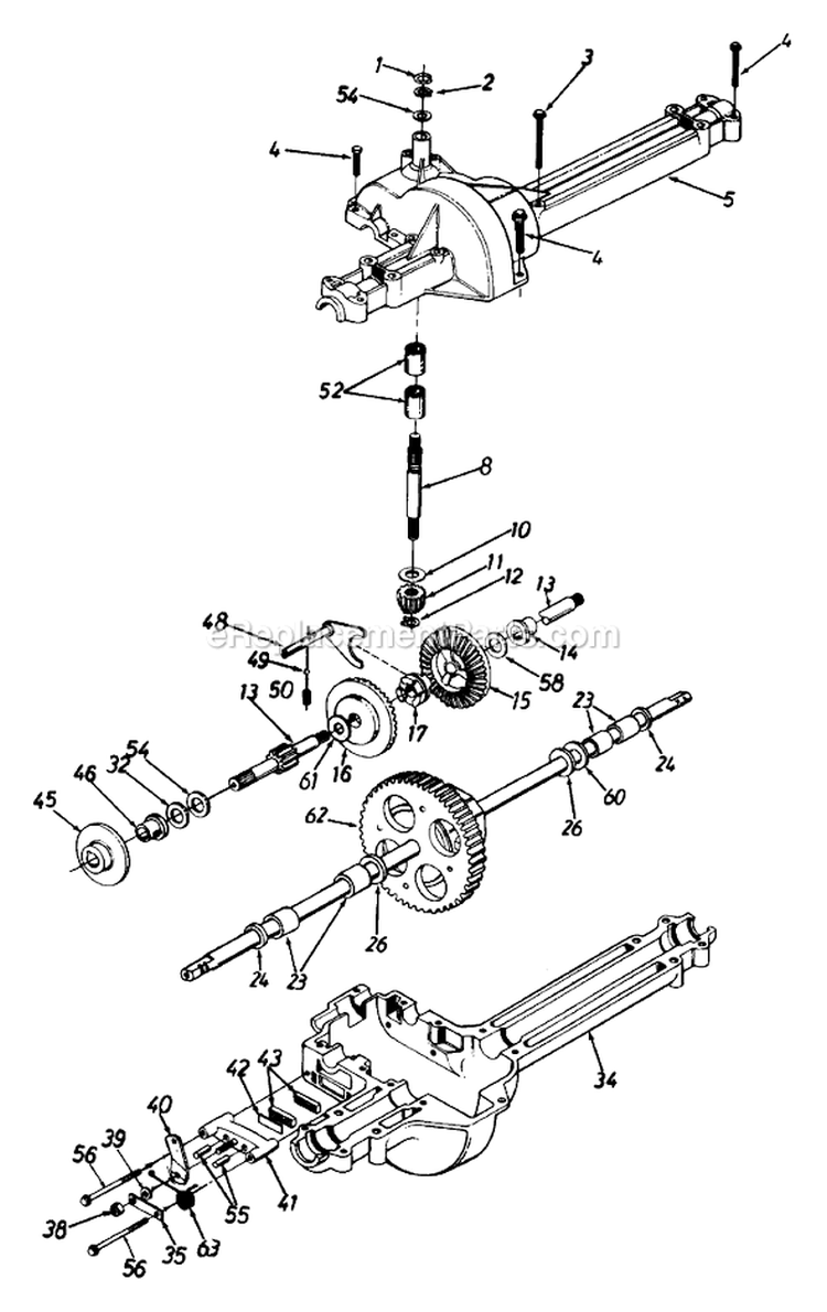 Page E Diagram and Parts List for 136C451F000 1996 MTD Lawn Tractor