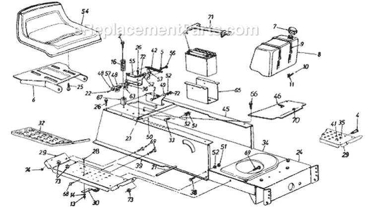 Page G Diagram and Parts List for 136G690G706 1996 MTD Lawn Tractor