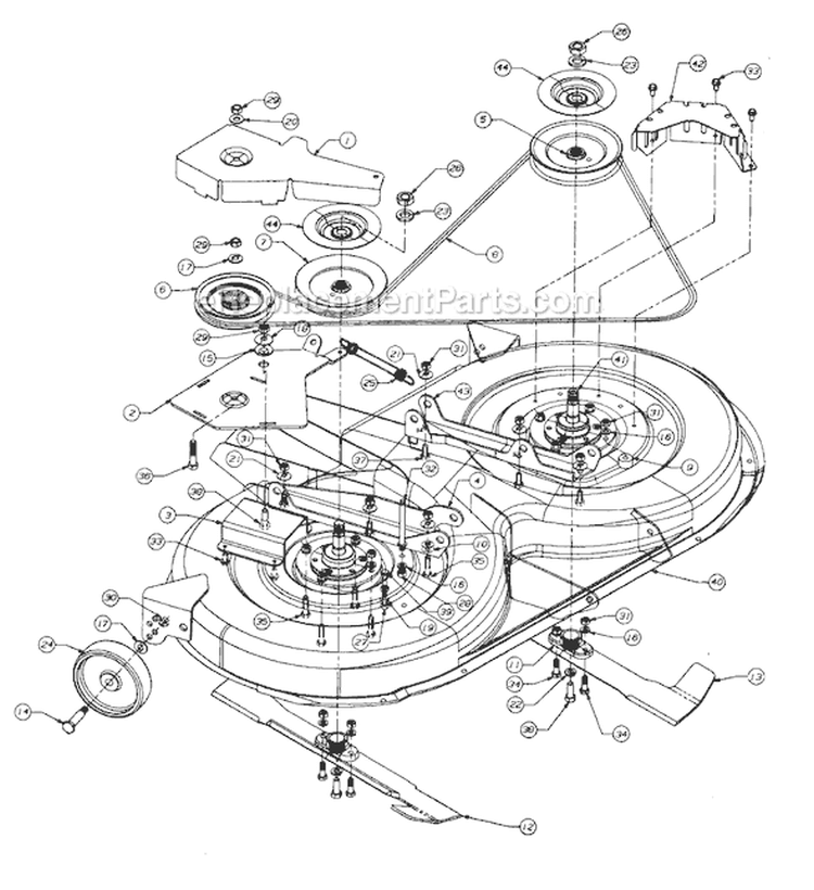 Page L Diagram and Parts List for 136G765N704 481-2368 -1996 MTD Lawn Tractor
