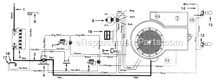 Page C Diagram and Parts List for 136H450F353 132-080 -1996 MTD Lawn Tractor