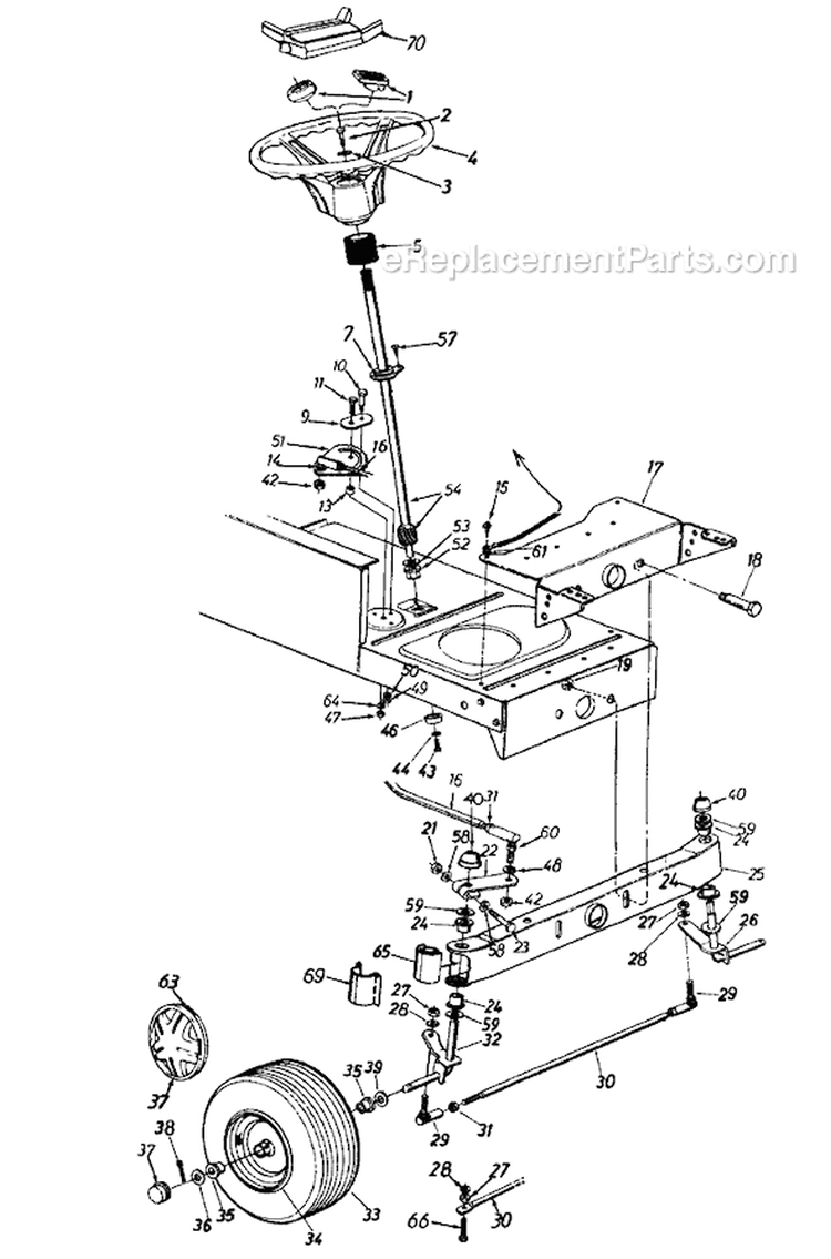 Page J Diagram and Parts List for 136L660F077 95178 -1996 MTD Lawn Tractor