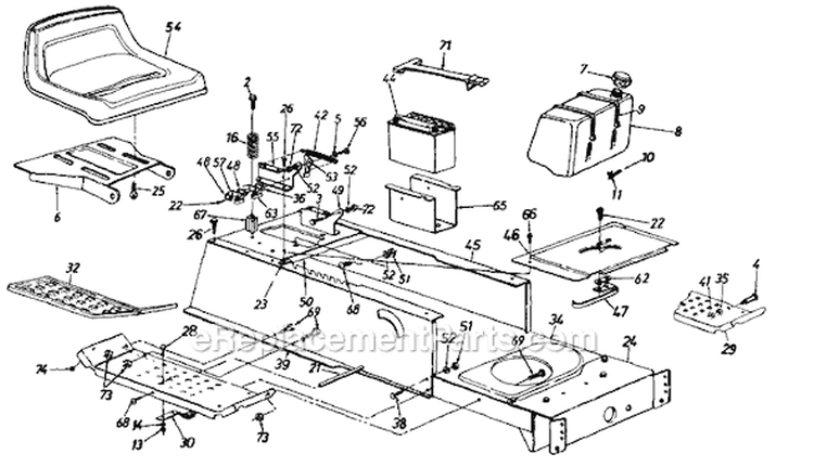 Page H Diagram and Parts List for 136L660F077 95178 -1996 MTD Lawn Tractor