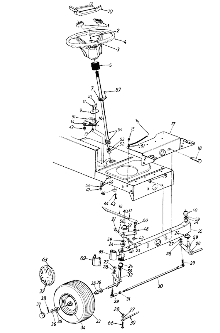 Page J Diagram and Parts List for 136L660F372 06-474795 -1996 MTD Lawn Tractor