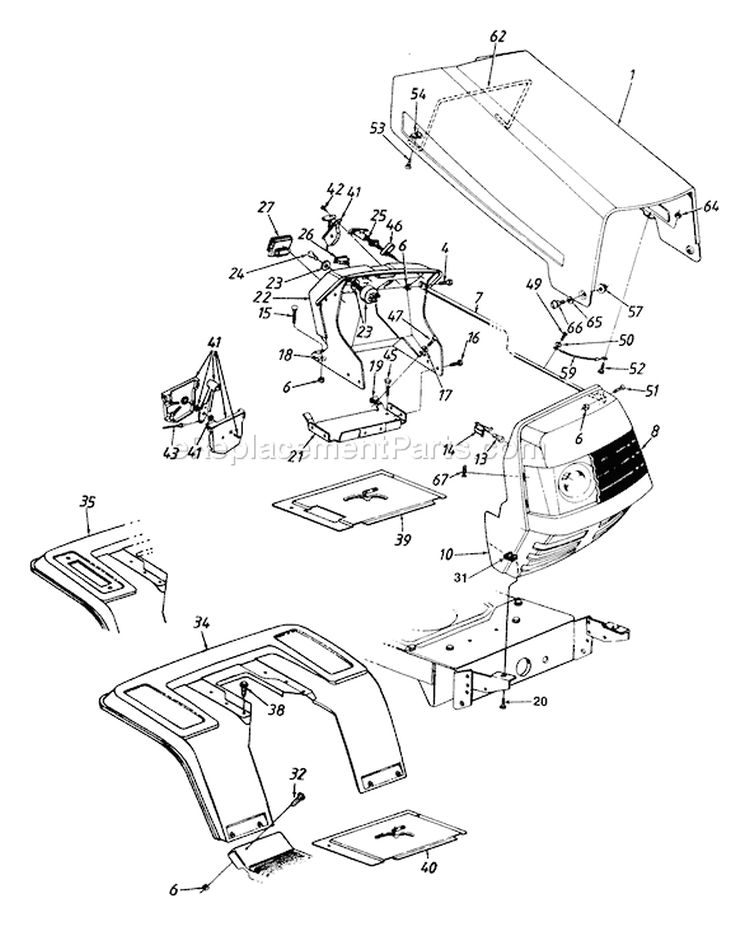 Page E Diagram and Parts List for 136L661F336 4141545 -1996 MTD Lawn Tractor