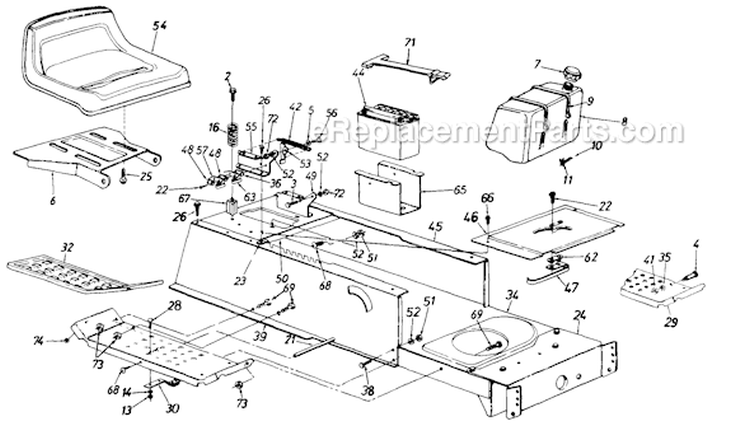Page H Diagram and Parts List for 136M660G062 1996 MTD Lawn Tractor