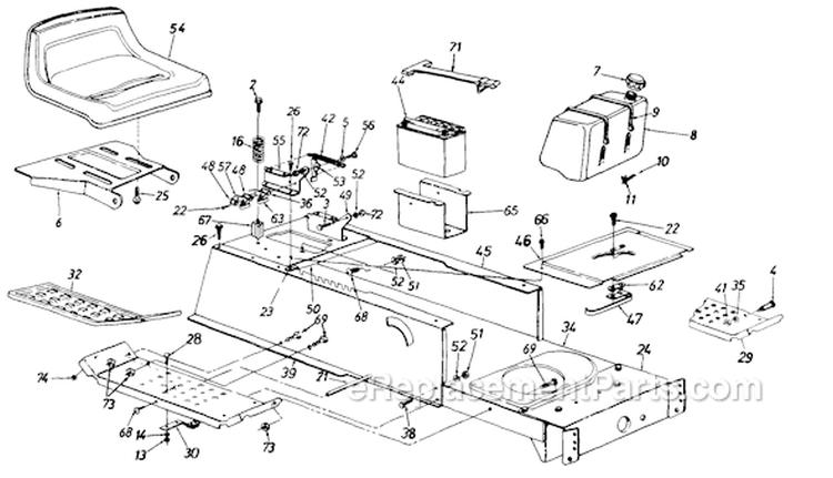Page H Diagram and Parts List for 136M667F118 1996 MTD Lawn Tractor