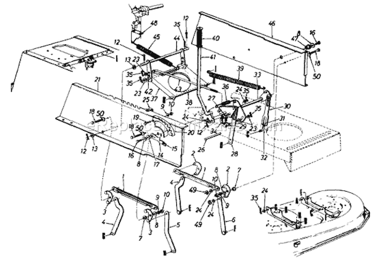 Page B Diagram and Parts List for 136L670F733 7021223 -1996 MTD Lawn Tractor