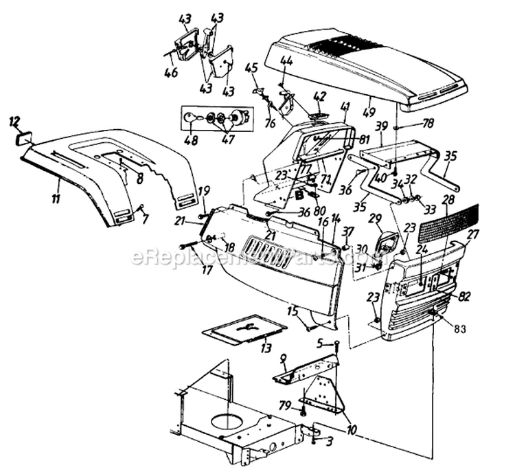 Page E Diagram and Parts List for 136M679G724 1996 MTD Lawn Tractor