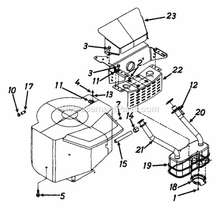 Muffler_Assembly Diagram and Parts List for 136M695G352 1996 MTD Lawn Tractor