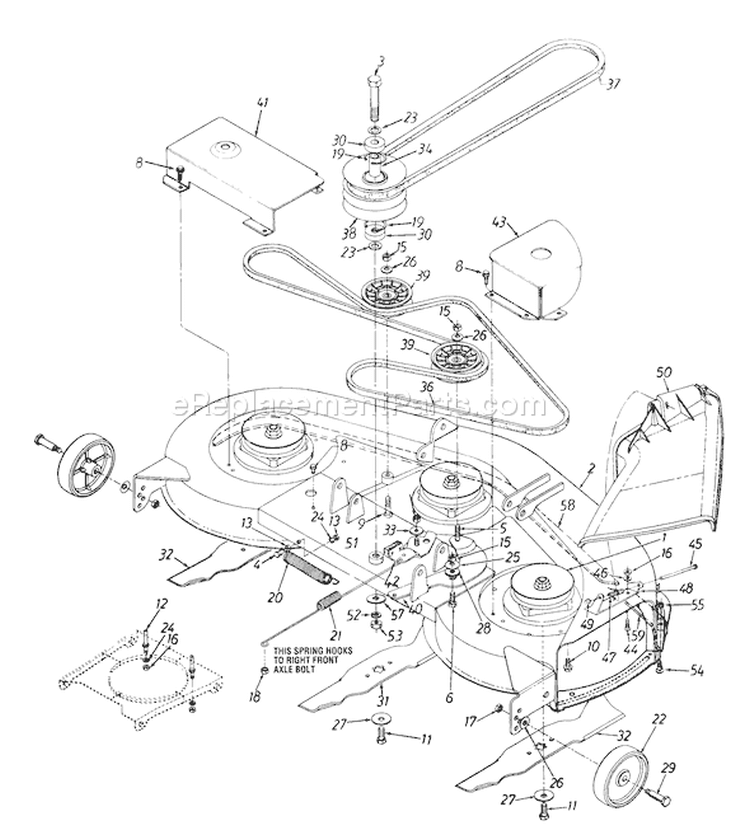 Page E Diagram and Parts List for 136O675H302 1996 MTD Lawn Tractor