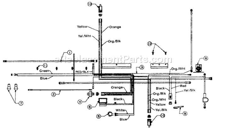 Page C Diagram and Parts List for 136O675H302 1996 MTD Lawn Tractor
