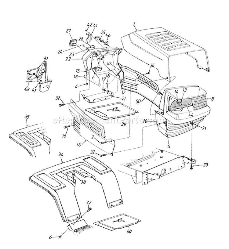 Page D Diagram and Parts List for 136O675H302 1996 MTD Lawn Tractor