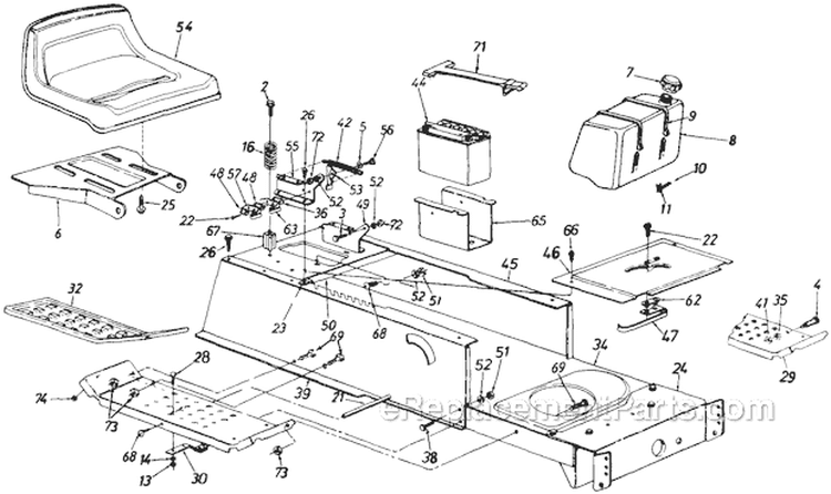 Page H Diagram and Parts List for 136S675G141 1996 MTD Lawn Tractor