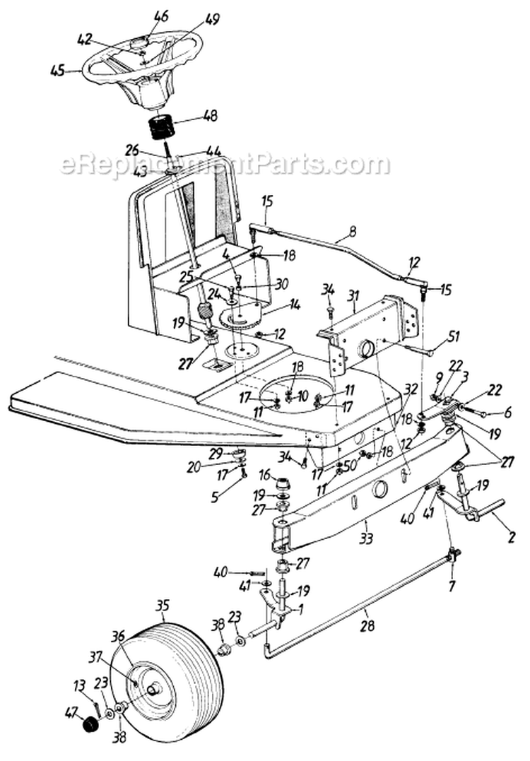 Page C Diagram and Parts List for 137-320-077 1987 MTD Lawn Tractor