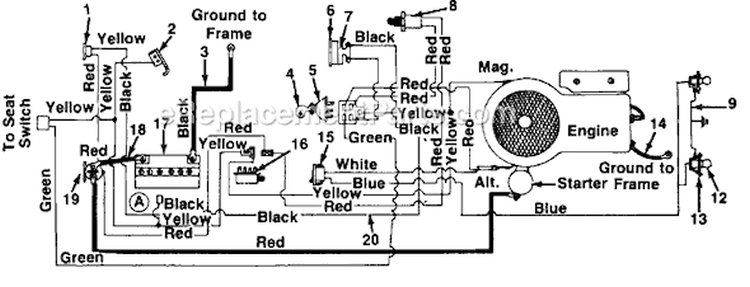 Page A Diagram and Parts List for 137-654-000 1987 MTD Lawn Tractor