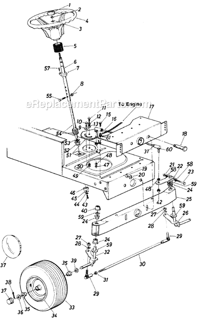 Page C Diagram and Parts List for 137-654-000 1987 MTD Lawn Tractor
