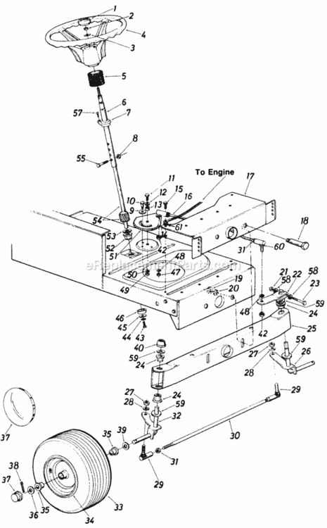 Parts Diagram and Parts List for 137-622-000 1987 MTD Lawn Tractor