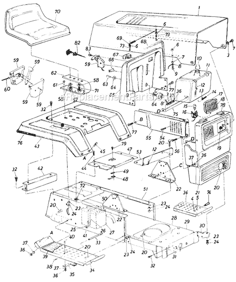 Page A Diagram and Parts List for 137-633-022 Style 3 -1987 MTD Lawn Tractor