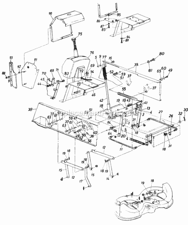 Page D Diagram and Parts List for 137-665-000 1987 MTD Lawn Tractor