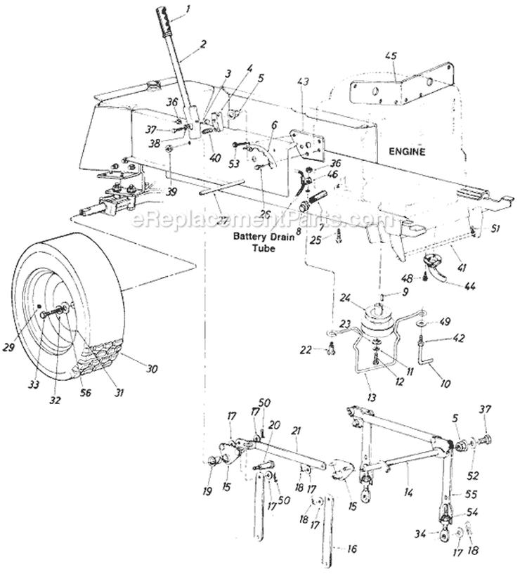 Page E Diagram and Parts List for 137-751-000 1987 MTD Lawn Tractor